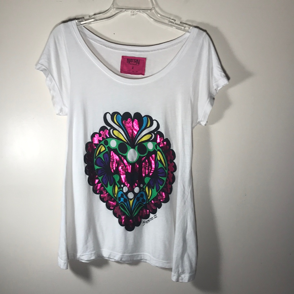 Nation Ltd Graphic Y2k T Shirt Top Womens S